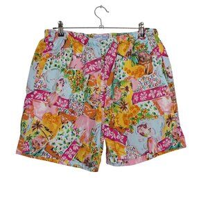 Vintage Reyn Spooner Water Prints Hawaiian Hula Girl Swim Shorts Mens Large